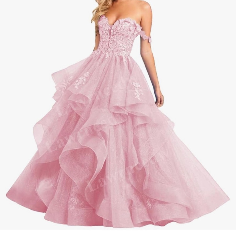 Elegant Pink Off-Shoulder Gown